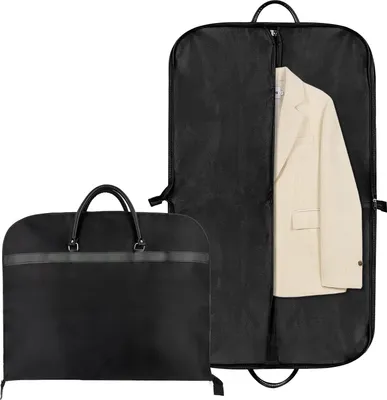 Produktbild von 60 x 100 cm Kleidersack Anzug Kurz Schwarz Herren Kleidersäcke für Anzug Schutzhülle mit Reißverschluss für Herren Reisen