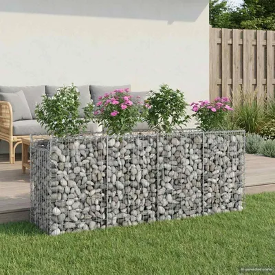 Produktbild von vidaXL Gabionen-Hochbeet 2 stk. 200 x 50 x 80 cm Verzinkter Stahl