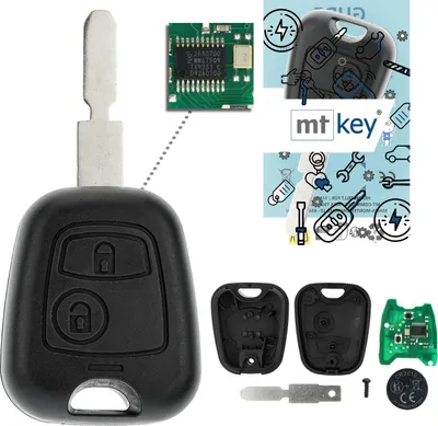 Produktbild von MT-KEY Funk Schlüssel NE78 434MHZ PCF7961 ASK kompatibel mit Peugeot 406 Break Coupe Limousine 8E 8F 8C 8B 2001-2006 433MHZ Funk Fernbedienung
