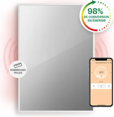 Image de Klarstein Smart Chauffage Infrarouge, 750W Radiateur Electrique, Contrôle via APP Mobile WiFi, Détection de Fenêtre Ouverte, IP24, Chauffage Mural Salle de Bain, Thermostat, Econome, Sans CO2