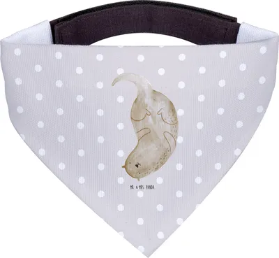 Produktbild von Mr. & Mrs. Panda Hund Halstuch Otter Kopfüber - Grau Pastell - Geschenk, Seeotter See, Hundehalstuch, Süß, Hunde-Halstuch, Tuch, Hunde, Für, Niedlich