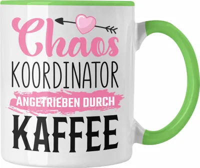 Produktbild von Trendation - Tasse für Chefin Geschenk Chaos Koordinatorin Geschenkidee Lustige Kaffeetasse Mama Mutter (Grün)