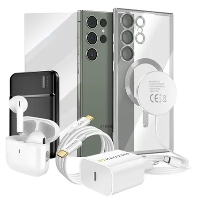 Image de Mayaxess, coque Elite 7 pièces en verre Magsafe pour Galaxy S23 Ultra, argent