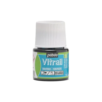 Produktbild von Pebeo Vitrail Transparente Glasfarbe, 45 ml, 55 Cyanblau