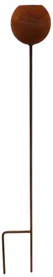 Produktbild von Gartenstecker Edelrost mit Kugelschale, Ø 10 cm, 115 cm Höhe, Metallstecker