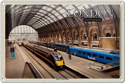 Produktbild von Blechschild Städte London UK King`s Cross Station 30x20cm