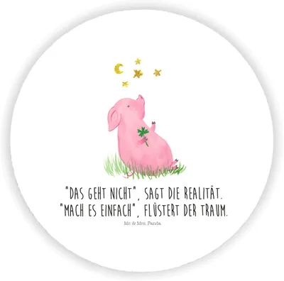 Produktbild von Mr. & Mrs. Panda Kühlschrankmagnet Schwein Glück - Weiß - Geschenk, Sterne, magnet für magnettafel, pinnwand, Ziele, Motivation, Memohalter, Glücksbringer, Träume