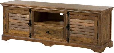 Image de MASSIVMOEBEL24 | Meuble de TV en bois de manguier huilé marron RODEZ #148
