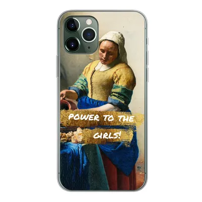 Produktbild von MuchoWow® Handyhülle Schutzhülle Hülle für iPhone 11 Pro Milchmädchen - Gold - Zitate - Gemälde - Alte Meister Silikon Softcase Handy Hülle - Handy