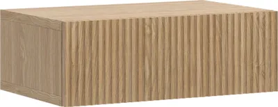 A rectangular wooden cabinet with a fluted front panel.