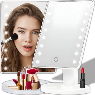 Produktbild von Lusterko do makijażu Lusterko do makijażu z oświetleniem LED Lusterko stołowe Podświetlane lusterko kosmetyczne do makijażu z oświetleniem Lusterko do makijażu Hollywood Retoo