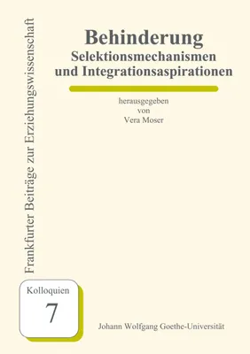 Produktbild von Behinderung - Selektionsmechanismen und Integrationsaspirationen