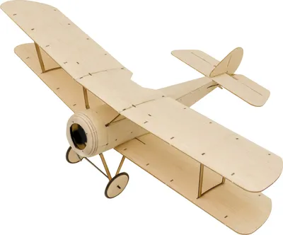 Zdjęcie produktu dla DWH K06, model samolotu Sopwith Pup, wykonany z balsy, rozpiętość skrzydeł 378 mm. Zabawka do użytku na zewnątrz, przeznaczona dla dzieci (chłopców). Zestaw do samodzielnego montażu
