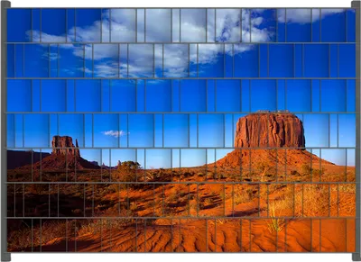 Produktbild von Wallario Zaunsichtschutz mit Motiv Monument Valley am Abend I für Ein- und Doppelstabmatten Zäune in der Größe 200 x 140 cm