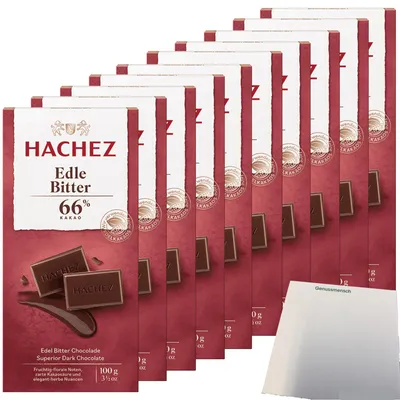 Produktbild von Hachez Schokolade Edle Bitter 66% VPE (10x100g Tafel) + usy Block