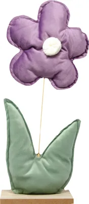 Produktbild von Deko Aufsteller Blume aus Samt Violett und Grün 45 x 20 x 8 cm