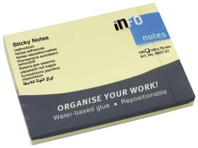 Produktbild von INFO 5657-01 Haftnotizblock - 100 x 75 mm, 100 Blatt, gelb