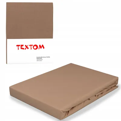 Produktbild von Textom Spannbettlaken 200x220 cm 100% Baumwolle Jersey Braun