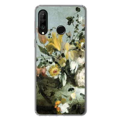 Produktbild von MuchoWow® Handyhülle Schutzhülle Hülle für Huawei P30 Lite Blumen - Alte Meister - Barock Silikon Softcase Handy Hülle - Handyhülle