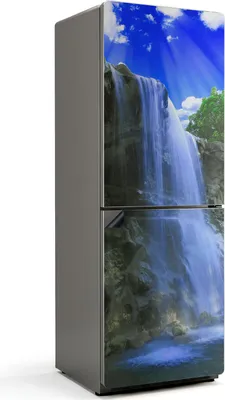 Produktbild von Wasserfall in der Natur – Magnetische Kühlschrank Abdeckung – Dekorfolie magnetisch Küche – Kühlschrank Magnet Deko – selbstklebende Magnettafel – Magnetfolie für Kühlschranktür – 70x190 cm