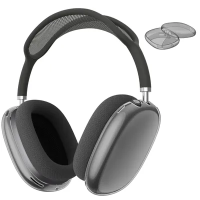 Obrázok produktu pre Fintie puzdro kompatibilné so slúchadlami AirPods Max, mäkké TPU priehľadné ochranné puzdro proti poškriabaniu pre AirPod Max, priehľadné čierno-sivé