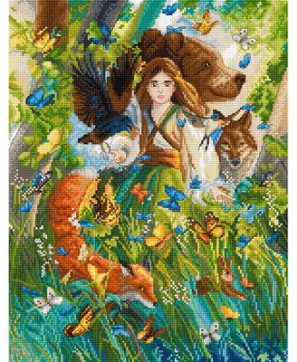 Produktbild von Letistitch Kreuzstich Stickpackung "Magische Freundschaften", Zählmuster, 23x30cm