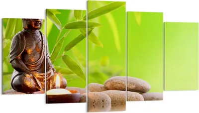 Produktbild von Bild auf Leinwand - Leinwandbild - Buddhismus Feng Shui Spa Bambus - 160x85cm - Wand Bild - Wanddeko - Leinwanddruck - Bilder - Kunstdruck - Leinwand bilder - Wandkunst - EA160x85-2392