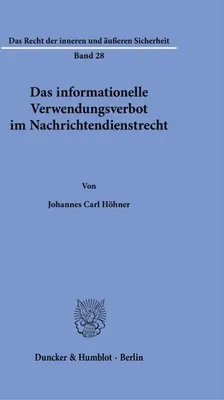 Obrázok produktu pre Das informationelle Verwendungsverbot im Nachrichtendienstrecht.