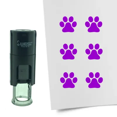 Immagine prodotto di Timbro CombiCraft Dog Paw of Dog 10 mm rotondo - inchiostro viola