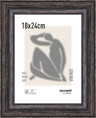 Produktbild von accent by nielsen Holz Bilderrahmen Vintage, 18x24 cm, Schwarz