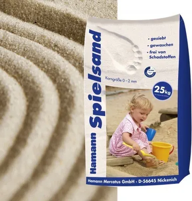 Produktbild von Spielsand 25 kg Quarzsand für Sandkasten, feine Körnung, gesiebt, gewaschen, formstabil