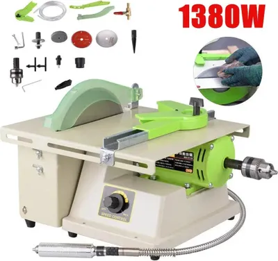 Produktbild von Schmucksteinpoliermaschine, 1380W Leistung, einstellbare Geschwindigkeit bis zu 7000 U/min, Grün, EU