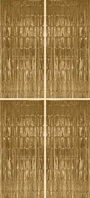 Produktbild von 4x Lametta Vorhang - light gold - 91x244 cm
