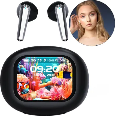 Produktbild von Bluetooth Kopfhörer, Bluetooth Headset,Kabellose In Ear Kopfhörer,mit LED Display Ladecase,AI-Echtzeitübersetzung,bis zu 30 Stunden kombinierte Akkulaufzeit, 24 integrierte Funktionen