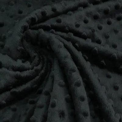 Produktbild von Fleece Minky dots Noppen schwarz Kuschel Stoff Meterware Flausch