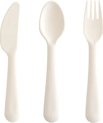 Produktbild von Mushie Besteckset - Ivory | Besteck und Teller