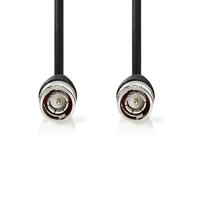 Produktbild von Nedis BNC-Videokabel - BNC-Stecker - BNC-Stecker - Vernickelt - 75 Ohm - 5.00 m - Rund - PVC - Schwarz - Label