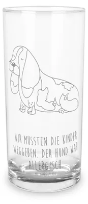 Produktbild von Mr. & Mrs. Panda Glas Hund Basset Hound 400 ml - Transparent - Geschenk, Tumbler, Lustig, Wasserglas, Trinkglas, Hundeliebe, Cocktailglas, Sprüche