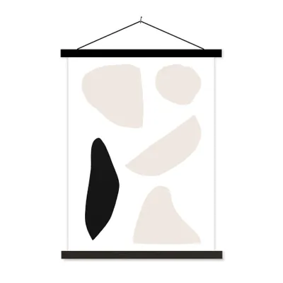 Produktbild von MuchoWow® Textilposter Pastell - Abstrakt - Minimalismus 90x120 cm mit schwarzem Rahmen - Dekoration