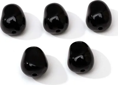Produktbild von INF DIY Acryl Perlen für Handyketten - 5er Set, 12x15mm, Verschiedene Farben Schwarz