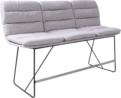 Produktbild von KAWOLA Thekenbank Vince Stoff hellgrau B/H/T: 180x110x56cm