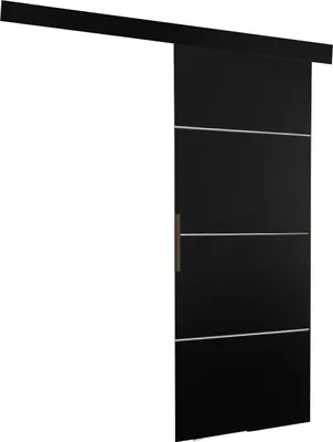 Produktbild von KIER FURNITURE Schiebetür Komplettset MALIBU PLUS 90, Schiebetür, Sliding Door, Innentüren Komplettset,Universal Tür, Türblatt Innen Schwarz 96x205x1,6 cm