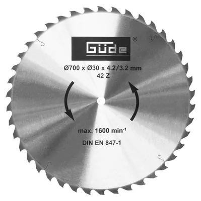 Produktbild von GÜDE Brennholzsägeblatt HM 700x30 mm - 42 Zähne - Ersatzblatt Sägeblatt