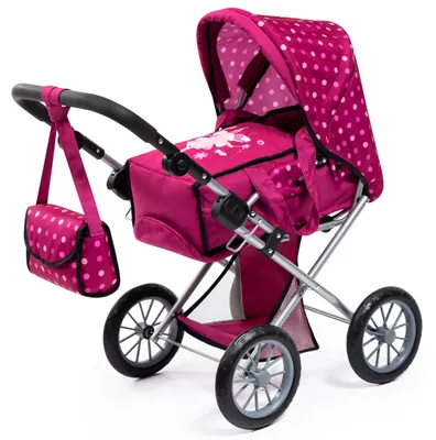 Produktbild von Bayer Design Puppenwagen City Star mit Tasche, wandelbar als Jogger, verstellbarer Griff, herausnehmbare Tasche, bordeaux