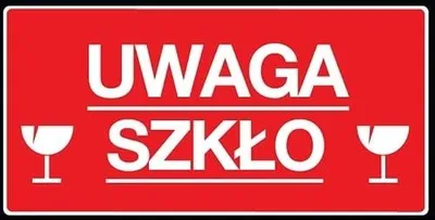 Zdjęcie produktu dla UWAGA! NAKLEJKA Szkło 100x50mm 100 SZTUK PAPIER półbłysk z lakierem UV