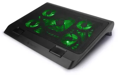 Productafbeelding van Draagbare PC Koelhouder met 5 Ventilatoren en Groene LED's