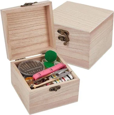 Productafbeelding van Nähbox Mini - Hout - Draagbaar - Ideaal voor noodreparaties