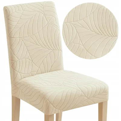 Produktbild von Stuhlhusse - Kaschmir Beige Jacquard - Universeller Stuhlbezug - Passend für Henriksdal - Waschbar