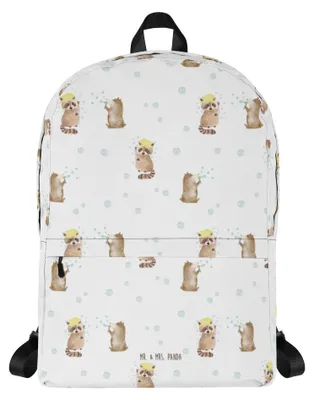 Produktbild von Mr. & Mrs. Panda Rucksack Waschbär - Weiß - Geschenk, Lustige Sprüche, Schulrucksack, Plan, Waschen, Backpack, Arbeitsrucksack, Fröhlich, Laptoprucksack, Tagträumen