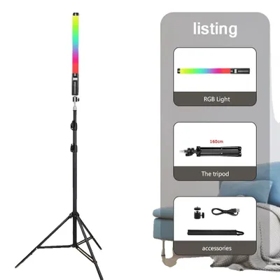 Obrázek produktu pro RGB světelný panel, s nastavitelnou barevnou teplotou, včetně stativu, stativ 160 cm